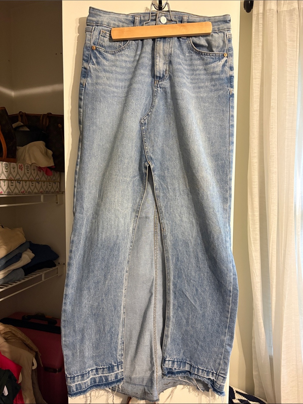 Sincerly Jules Light Wash Denim Maxi Skirt